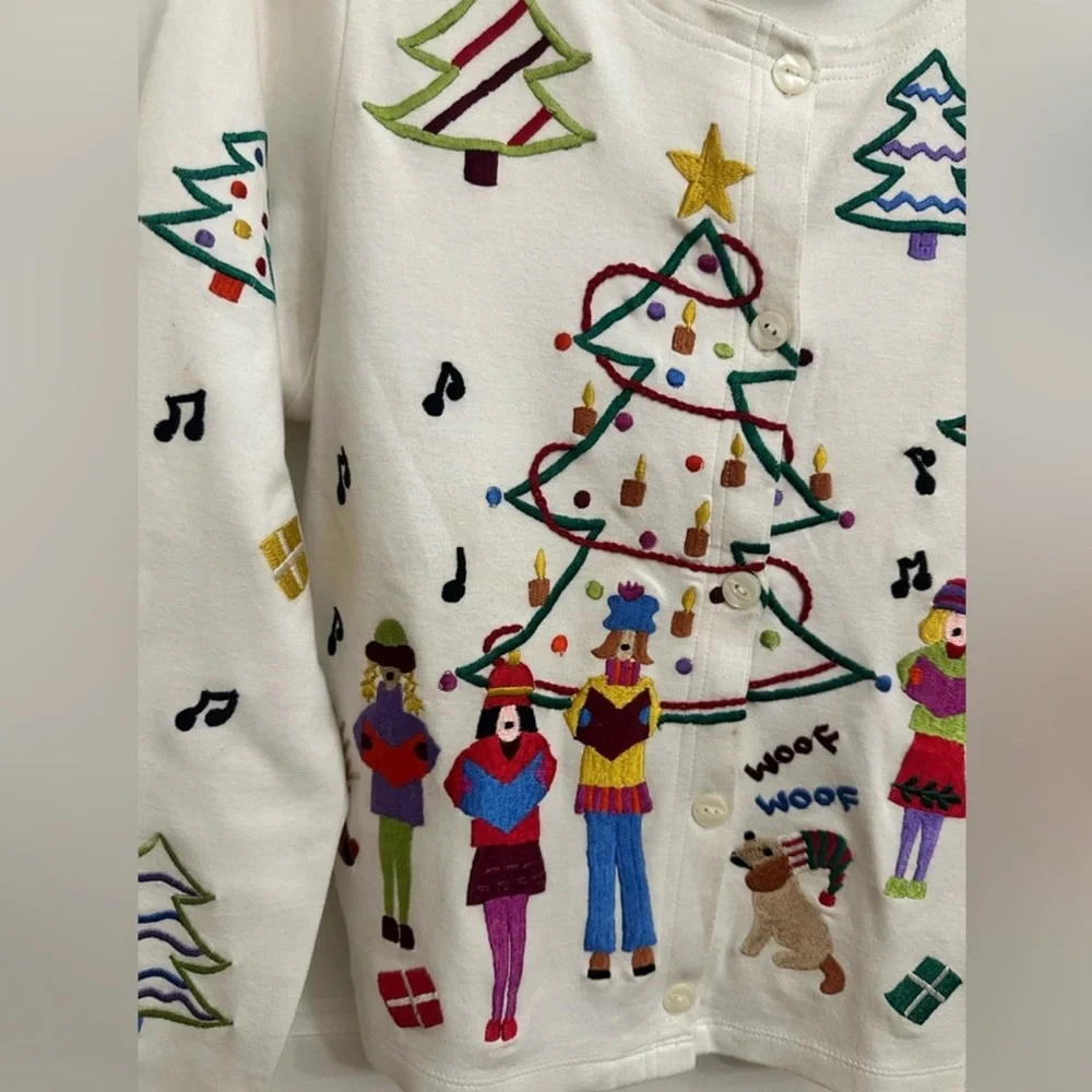 Michael Simon Holiday Embroidered Cardigan - Picture 5 of 13